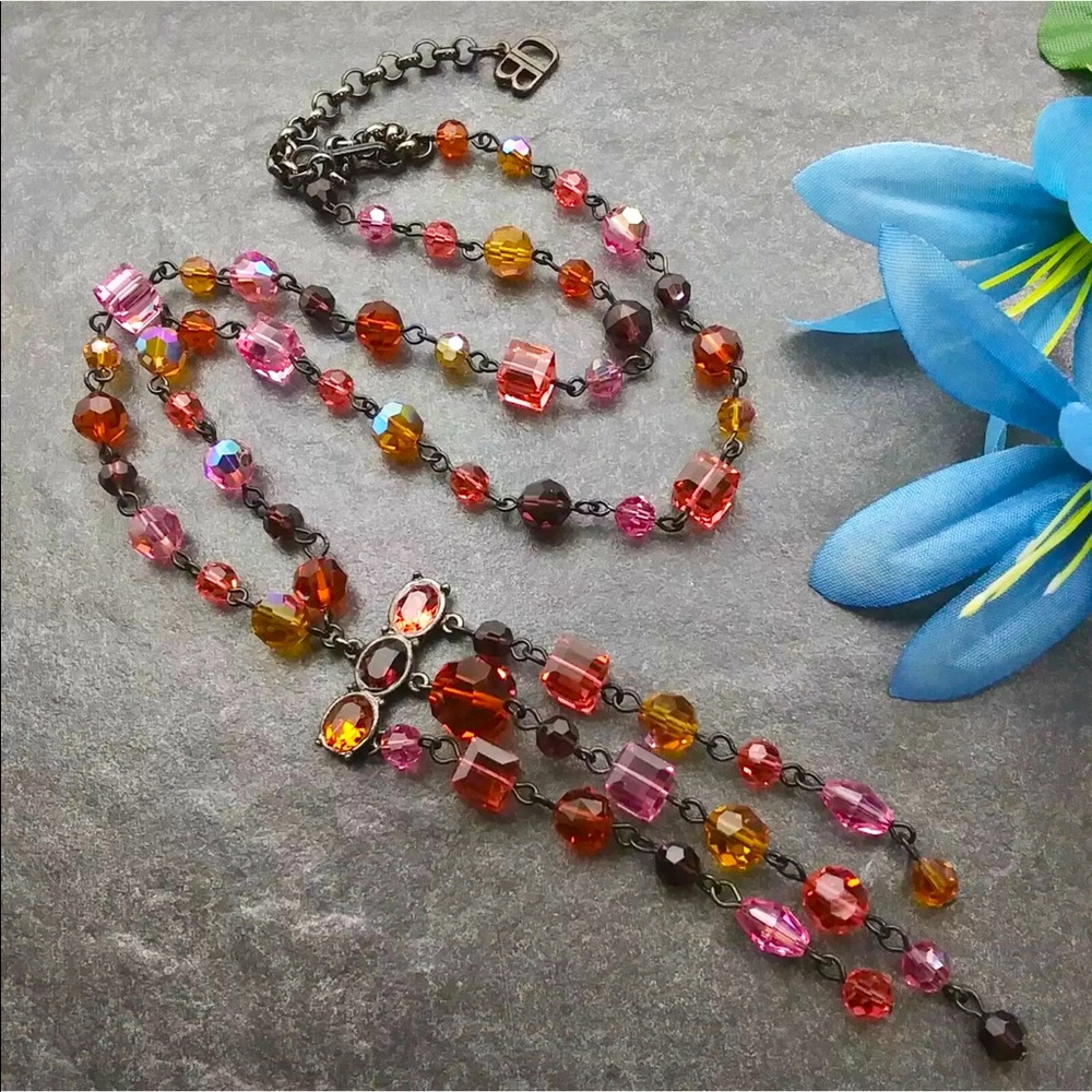 BD. Colorful Glass Beaded Necklace.21-25”